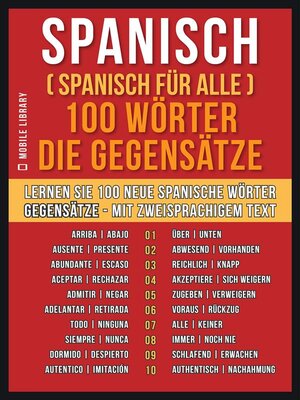 cover image of Spanisch ( Spanisch für Alle ) 100 Wörter-- Die Gegensätze